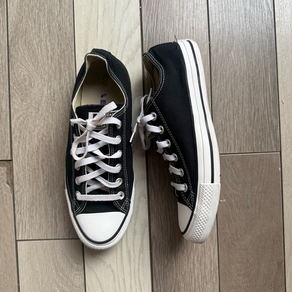 Converse Black Canvas Sneakers with White Accents - Picture 1 of 7